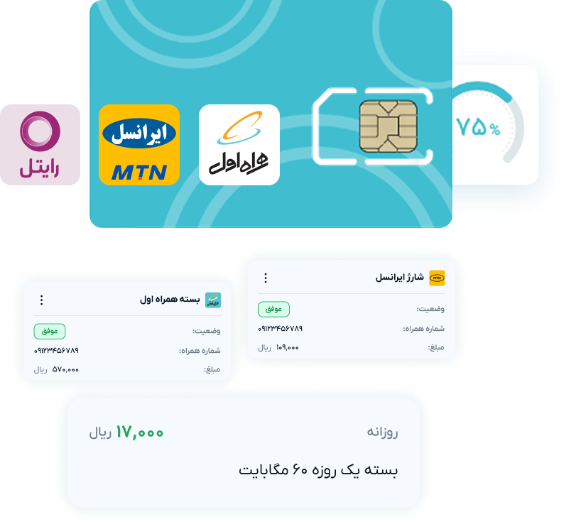 شارژ و بسته‌های اینترنتی